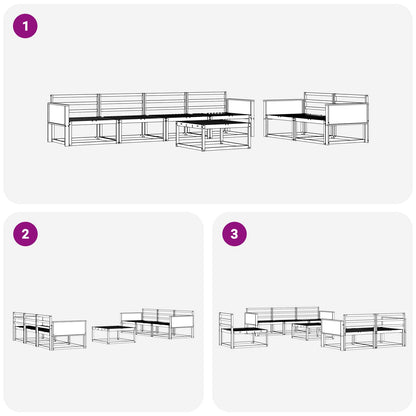 vidaXL Outdoor Sofa Set 7 pcs Natural Solid Acacia Wood