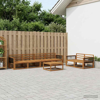 vidaXL Outdoor Sofa Set 7 pcs Natural Solid Acacia Wood
