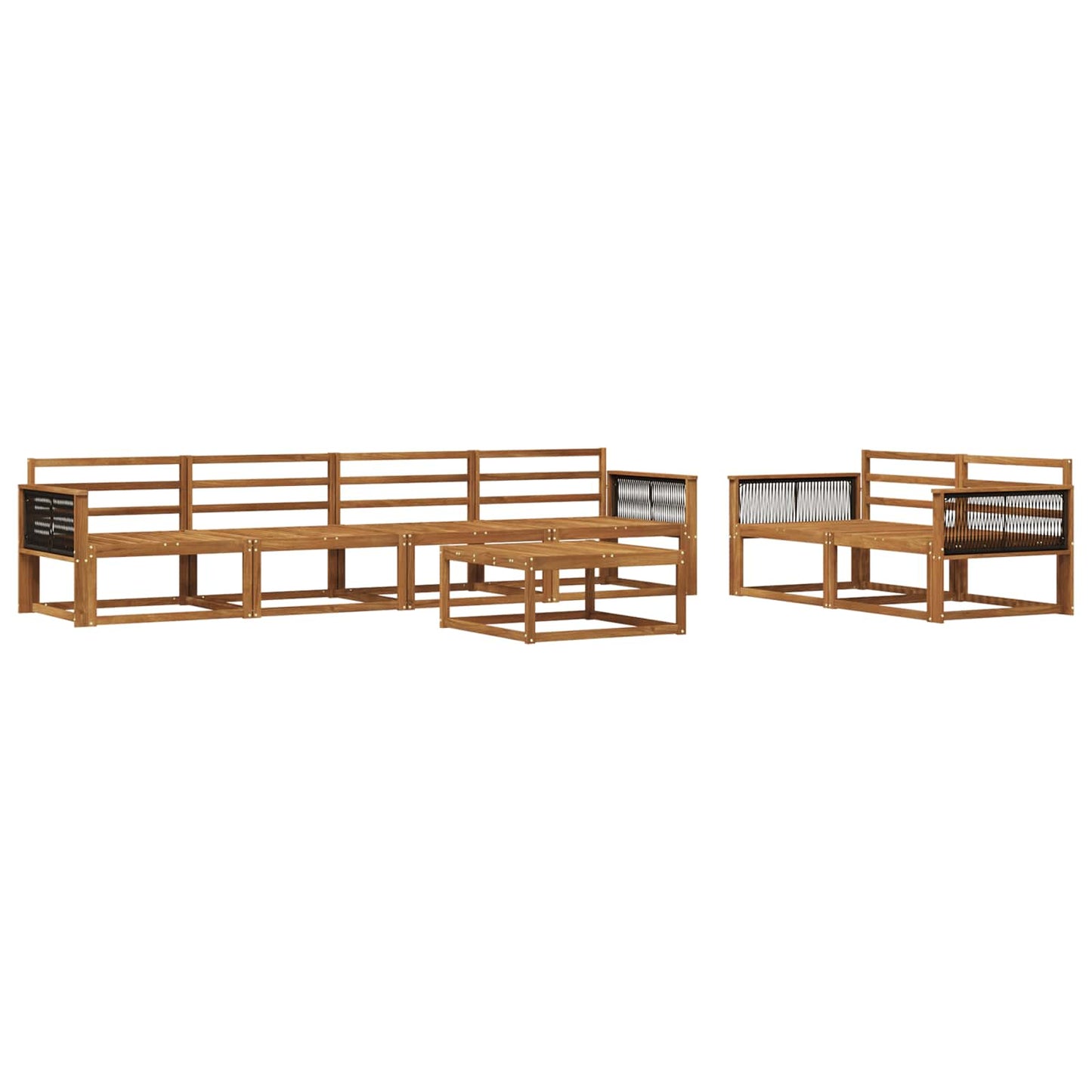 vidaXL Outdoor Sofa Set 7 pcs Natural Solid Acacia Wood