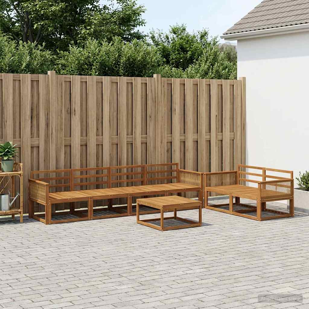 vidaXL Outdoor Sofa Set 7 pcs Natural Solid Acacia Wood