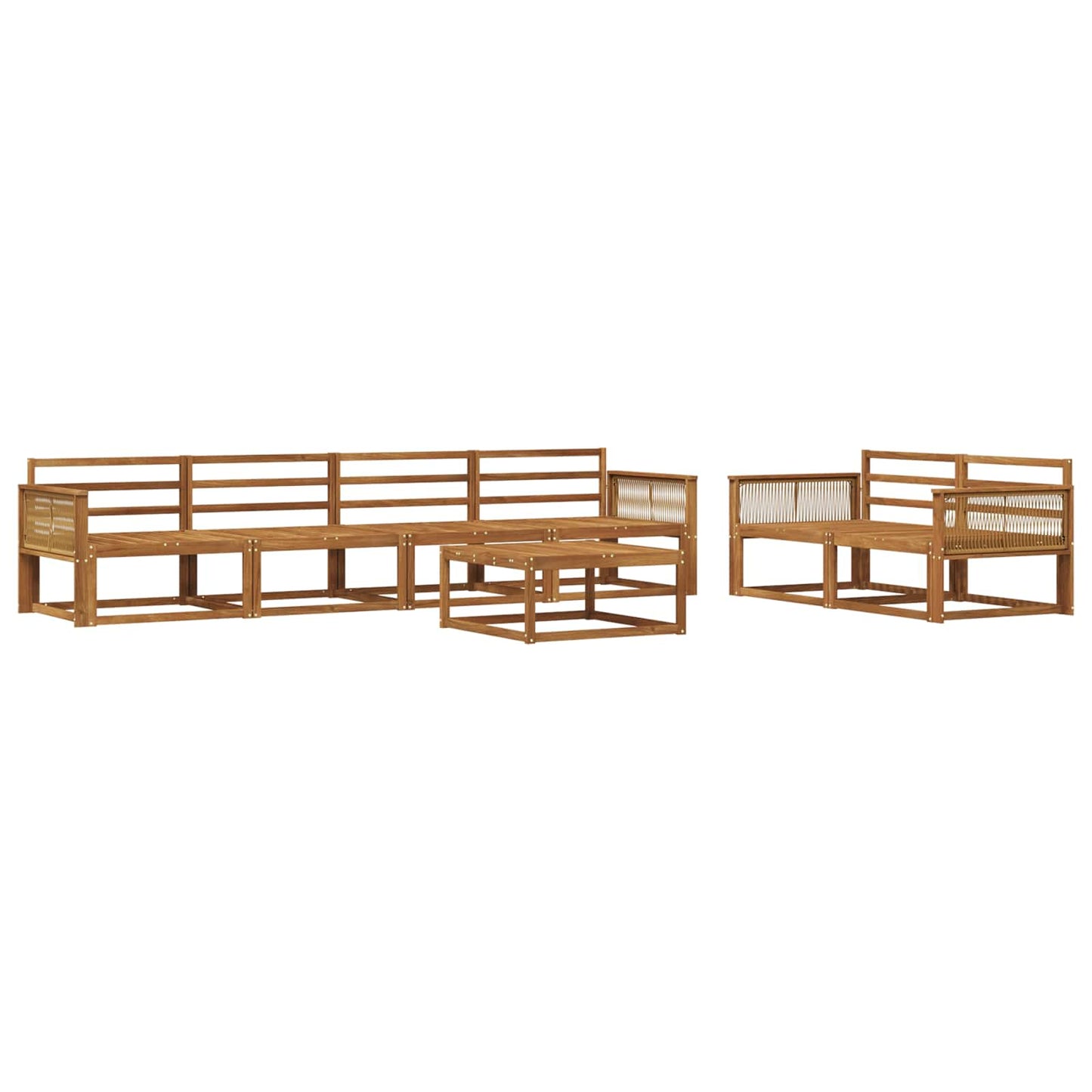 vidaXL Outdoor Sofa Set 7 pcs Natural Solid Acacia Wood