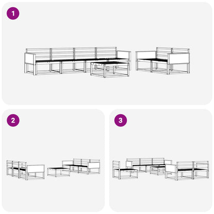 vidaXL Outdoor Sofa Set 7 pcs Natural Solid Acacia Wood