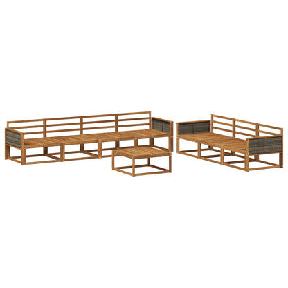 vidaXL Outdoor Sofa Set 8 pcs Natural Solid Acacia Wood