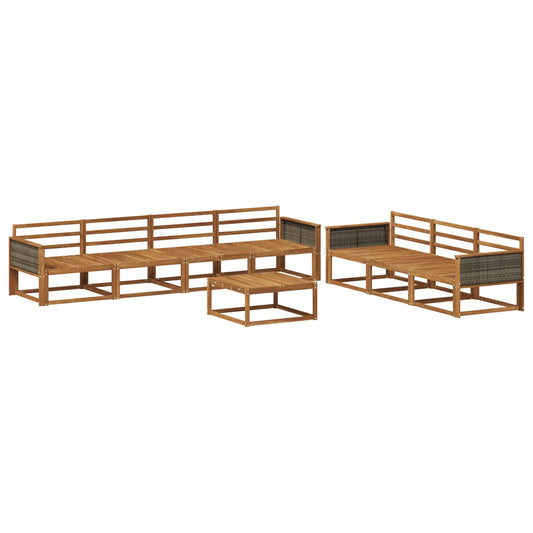 vidaXL Outdoor Sofa Set 8 pcs Natural Solid Acacia Wood