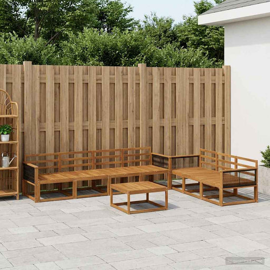 vidaXL Outdoor Sofa Set 8 pcs Natural Solid Acacia Wood