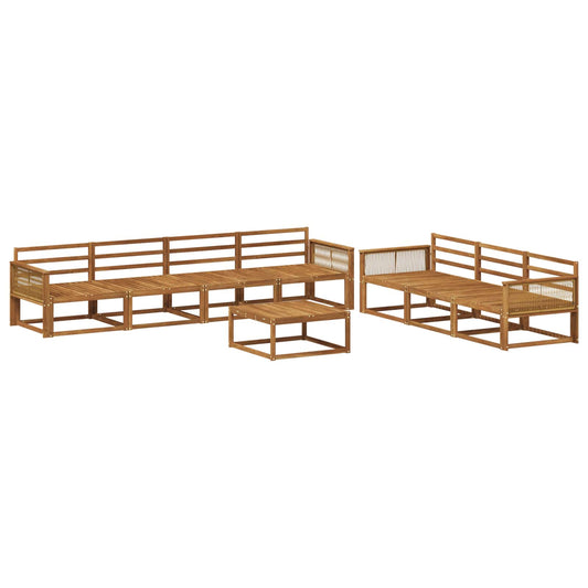 vidaXL Outdoor Sofa Set 8 pcs Natural Solid Acacia Wood