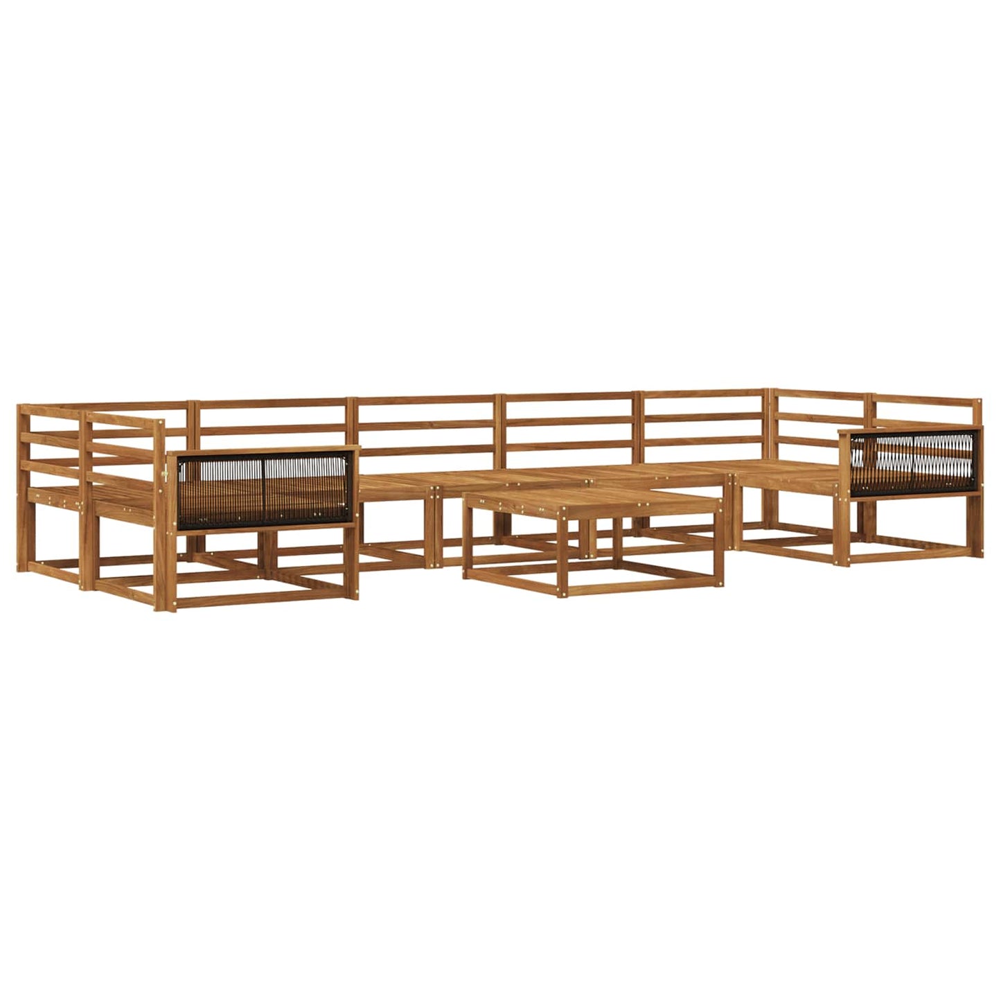vidaXL Outdoor Sofa Set 8 pcs Natural Solid Acacia Wood