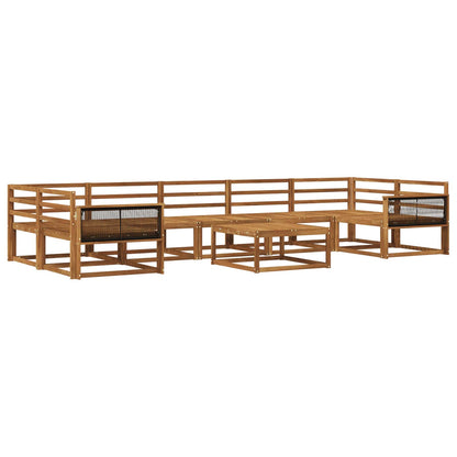vidaXL Outdoor Sofa Set 8 pcs Natural Solid Acacia Wood