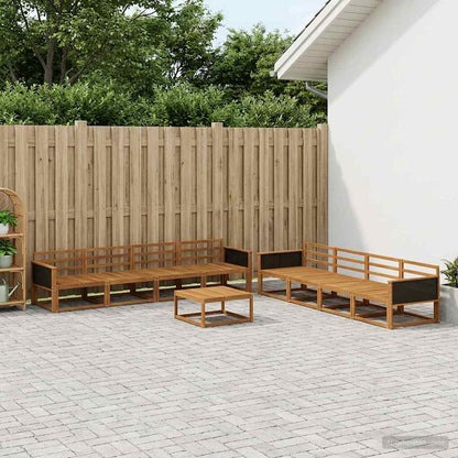 vidaXL Outdoor Sofa Set 9 pcs Natural Solid Acacia Wood