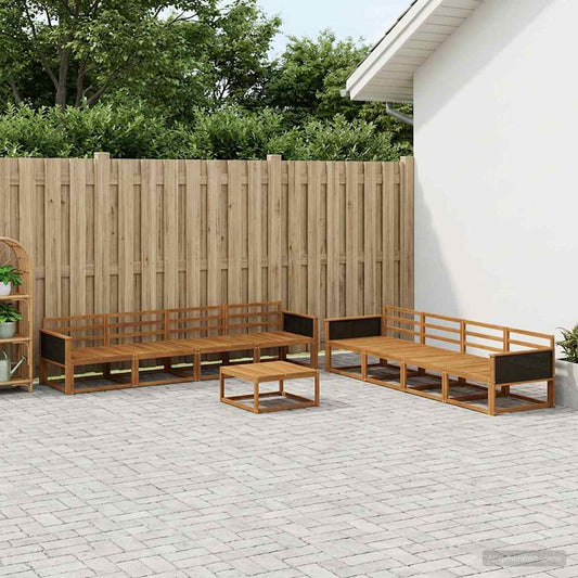 vidaXL Outdoor Sofa Set 9 pcs Natural Solid Acacia Wood