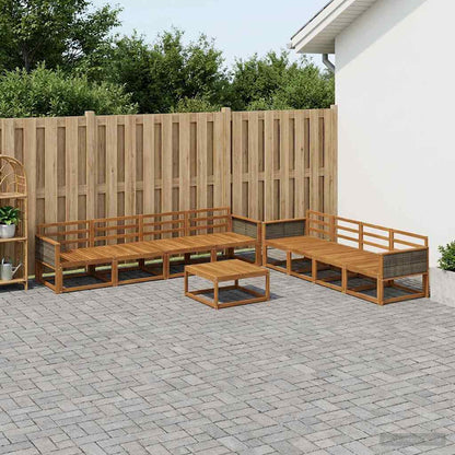 vidaXL Outdoor Sofa Set 9 pcs Natural Solid Acacia Wood