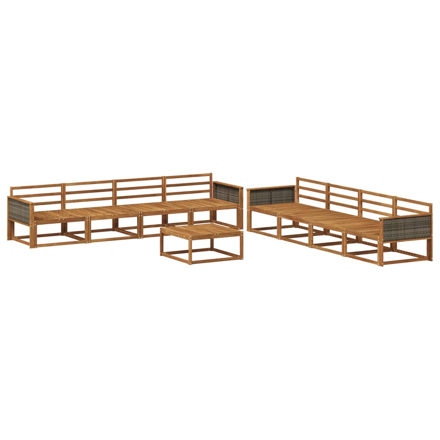 vidaXL Outdoor Sofa Set 9 pcs Natural Solid Acacia Wood