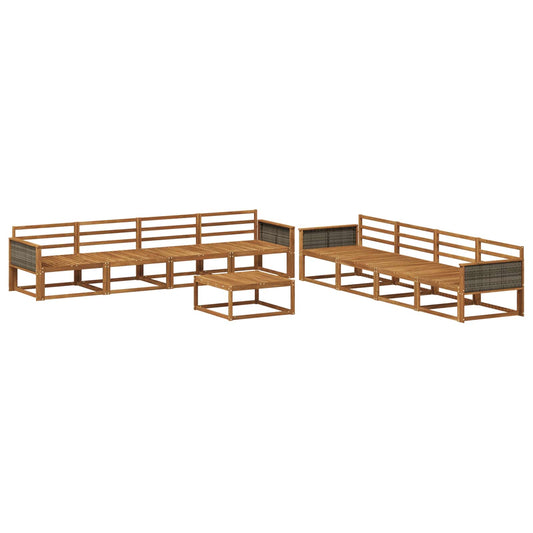 vidaXL Outdoor Sofa Set 9 pcs Natural Solid Acacia Wood