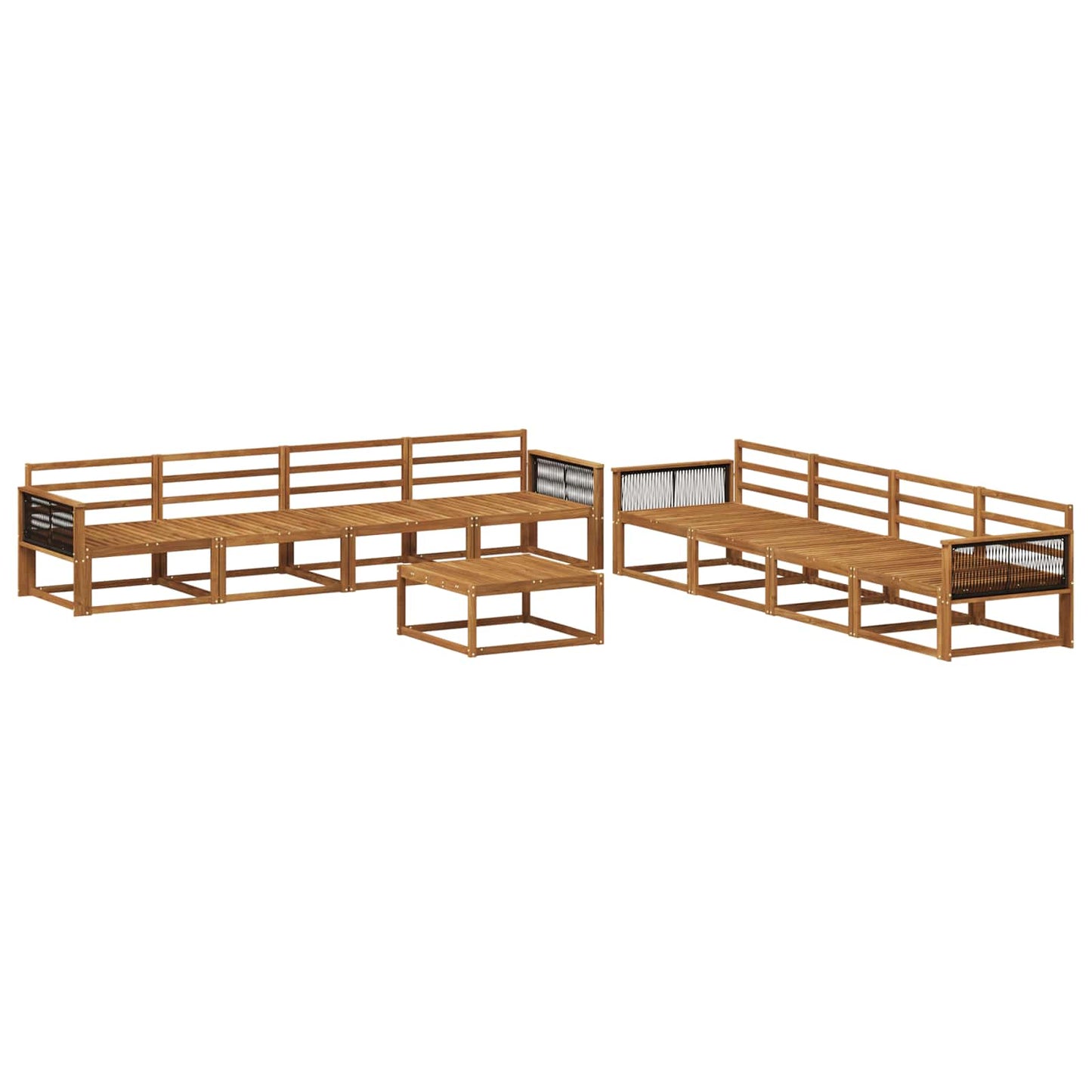 vidaXL Outdoor Sofa Set 9 pcs Natural Solid Acacia Wood