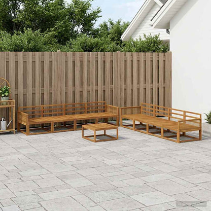 vidaXL Outdoor Sofa Set 9 pcs Natural Solid Acacia Wood