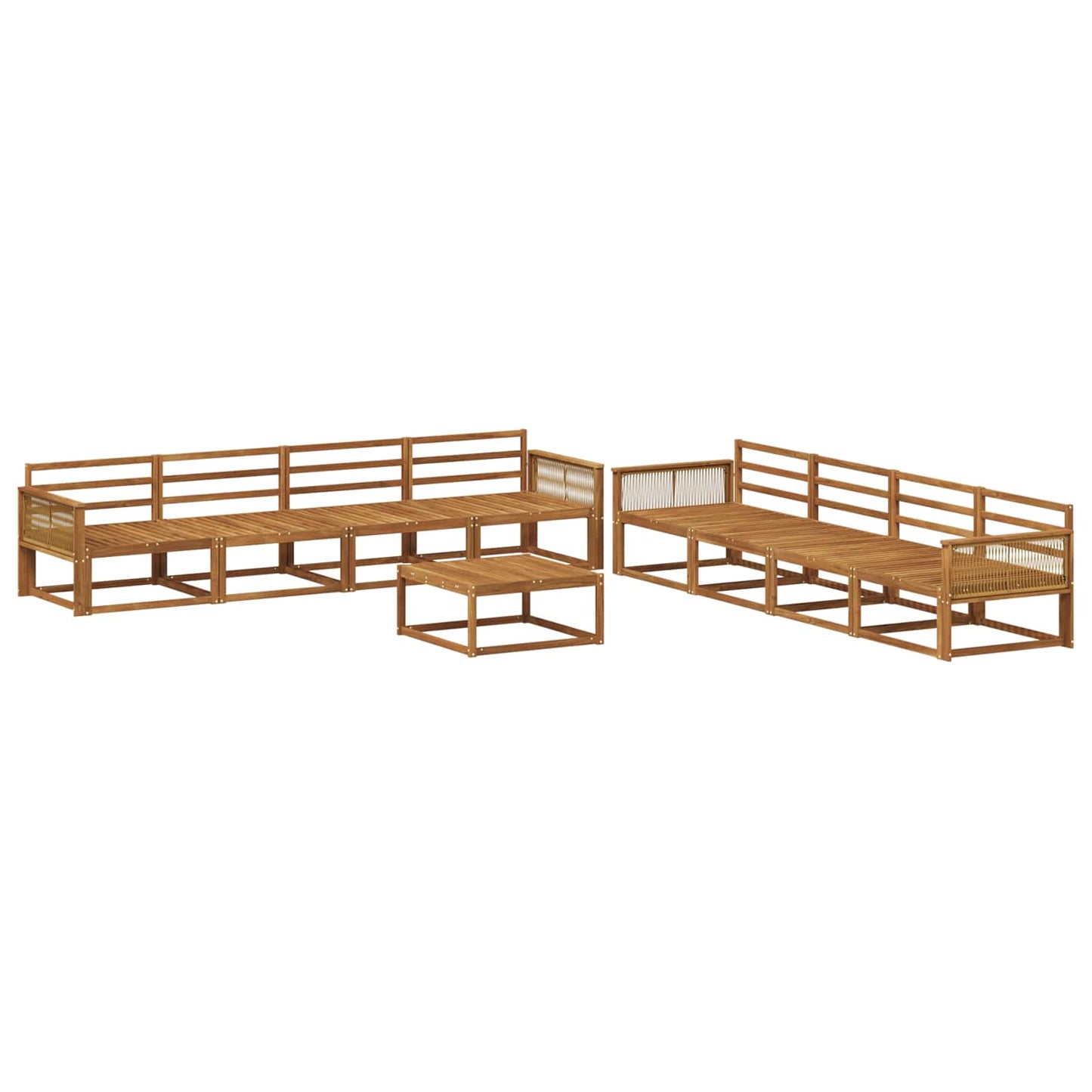 vidaXL Outdoor Sofa Set 9 pcs Natural Solid Acacia Wood