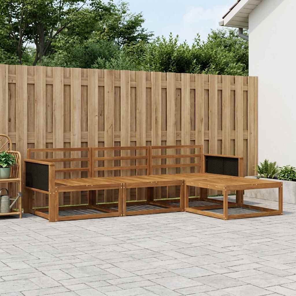 vidaXL Outdoor Sofa Set 4 pcs Natural Solid Acacia Wood