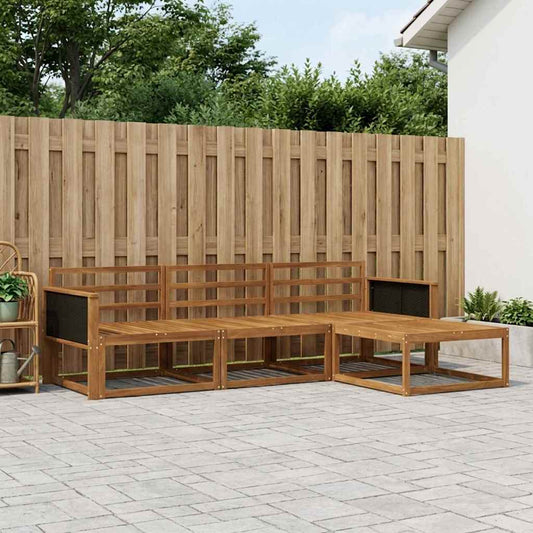 vidaXL Outdoor Sofa Set 4 pcs Natural Solid Acacia Wood