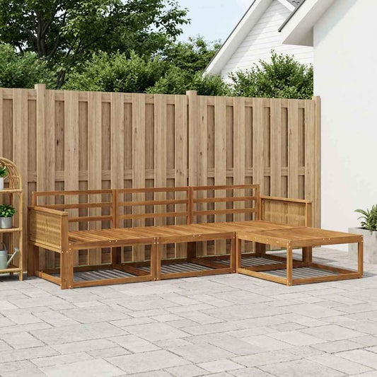 vidaXL Outdoor Sofa Set 4 pcs Natural Solid Acacia Wood
