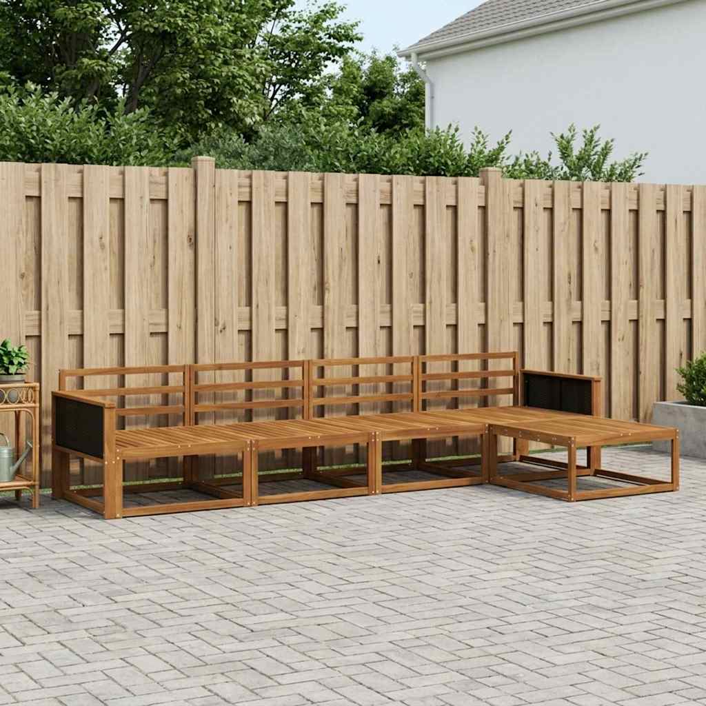vidaXL Outdoor Sofa Set 5 pcs Natural Solid Acacia Wood