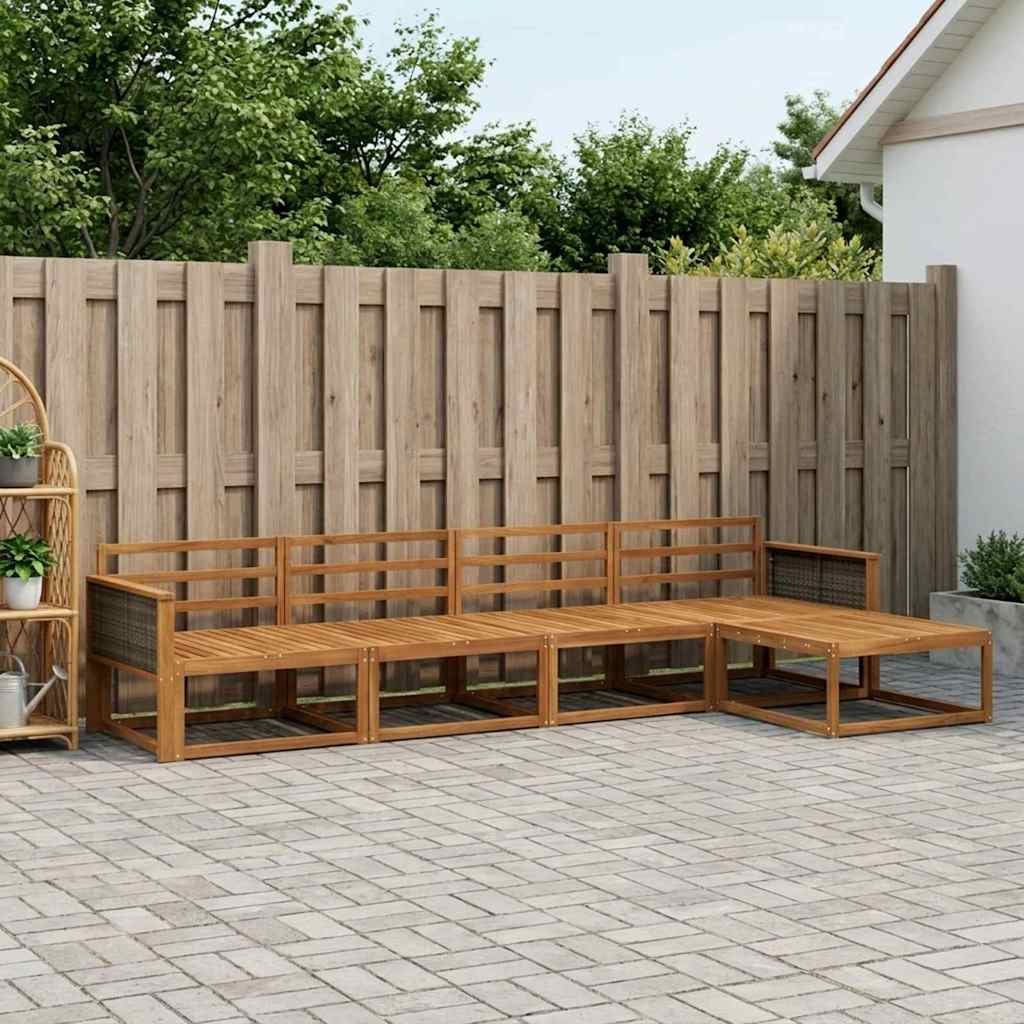 vidaXL Outdoor Sofa Set 5 pcs Natural Solid Acacia Wood