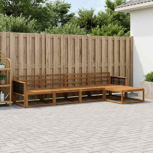 vidaXL Outdoor Sofa Set 5 pcs Natural Solid Acacia Wood