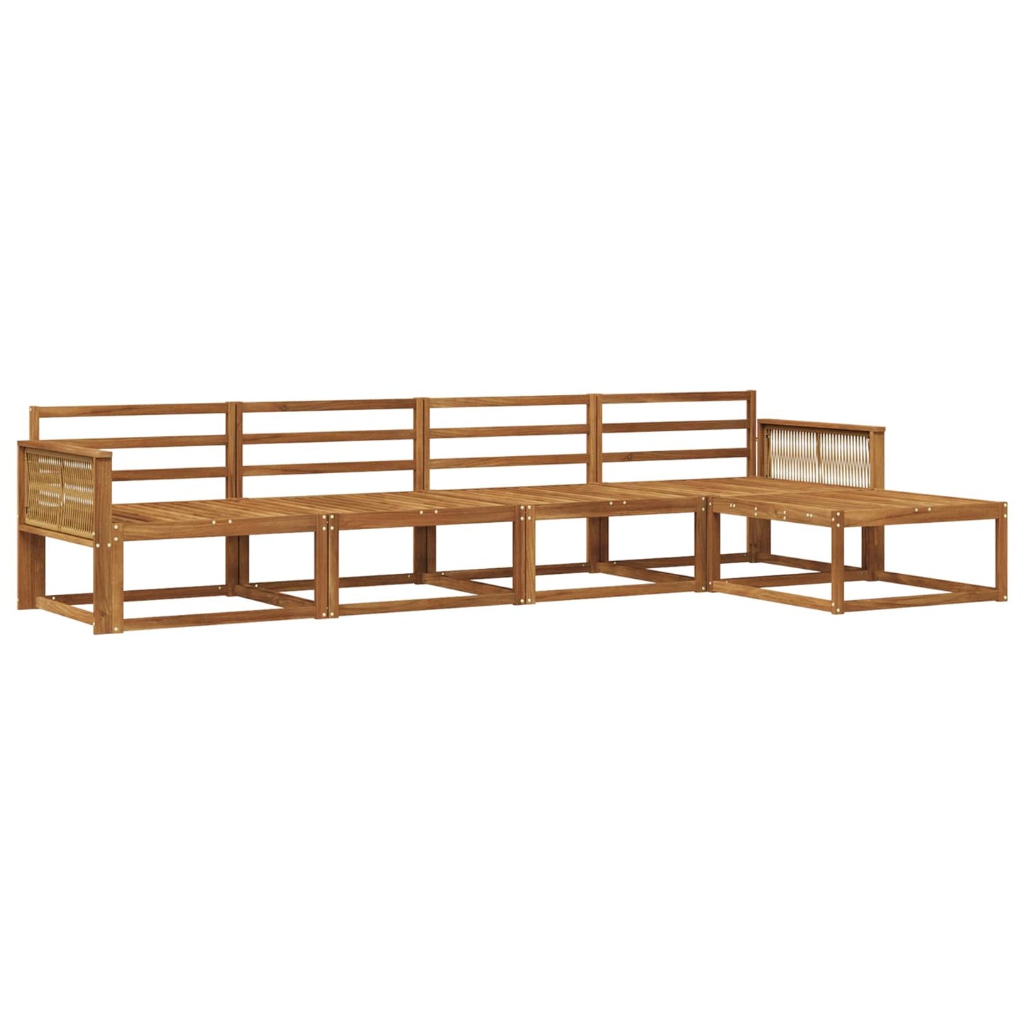 vidaXL Outdoor Sofa Set 5 pcs Natural Solid Acacia Wood