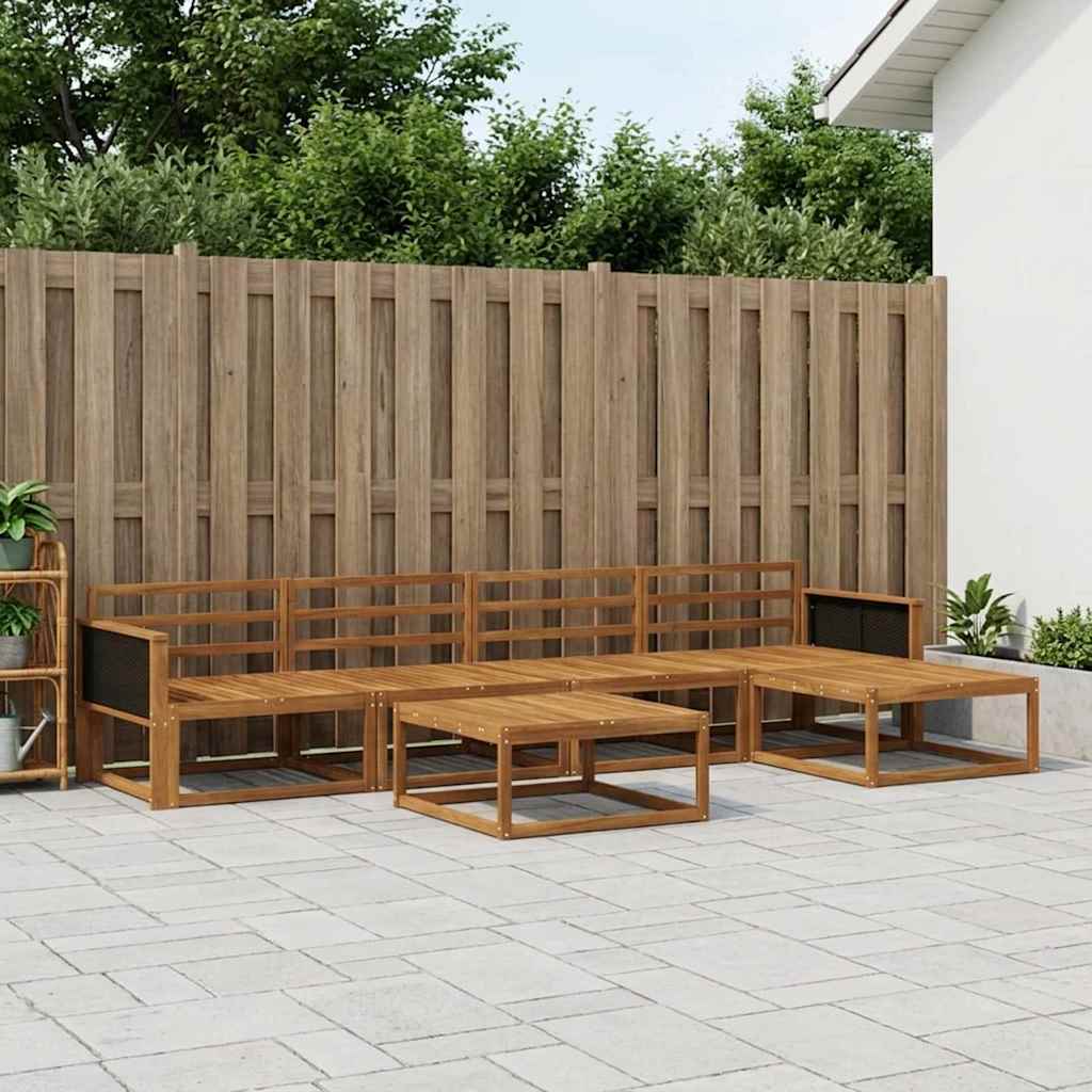 vidaXL Outdoor Sofa Set 6 pcs Natural Solid Acacia Wood