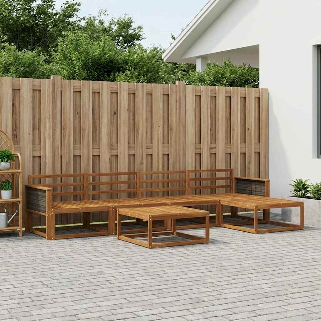 vidaXL Outdoor Sofa Set 6 pcs Natural Solid Acacia Wood