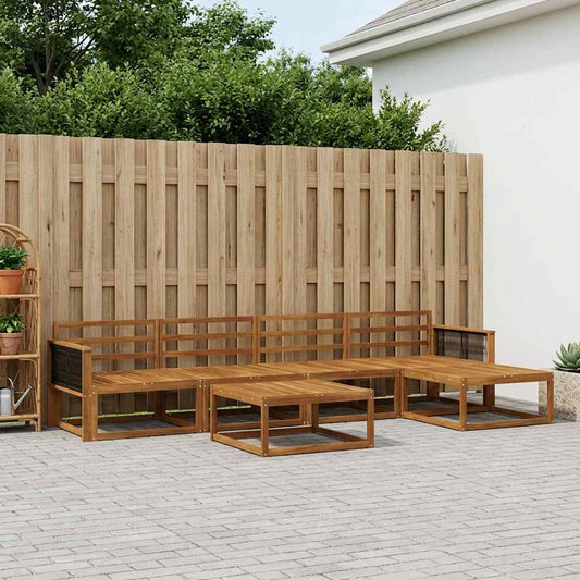 vidaXL Outdoor Sofa Set 6 pcs Natural Solid Acacia Wood