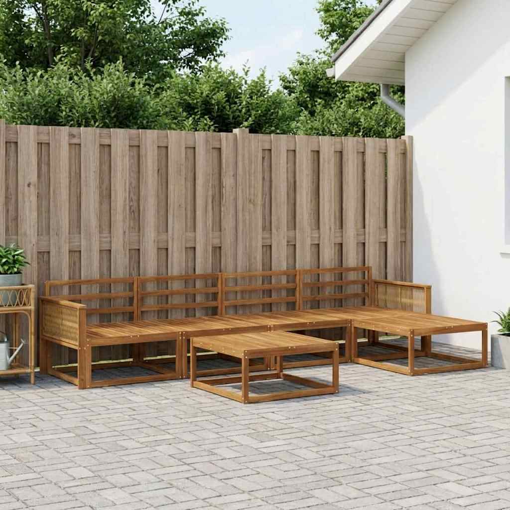 vidaXL Outdoor Sofa Set 6 pcs Natural Solid Acacia Wood