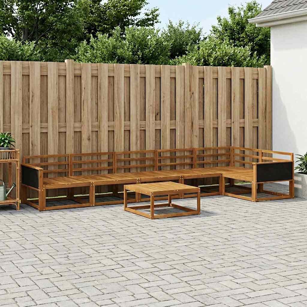 vidaXL Outdoor Sofa Set 7 pcs Natural Solid Acacia Wood