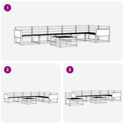 vidaXL Outdoor Sofa Set 7 pcs Natural Solid Acacia Wood