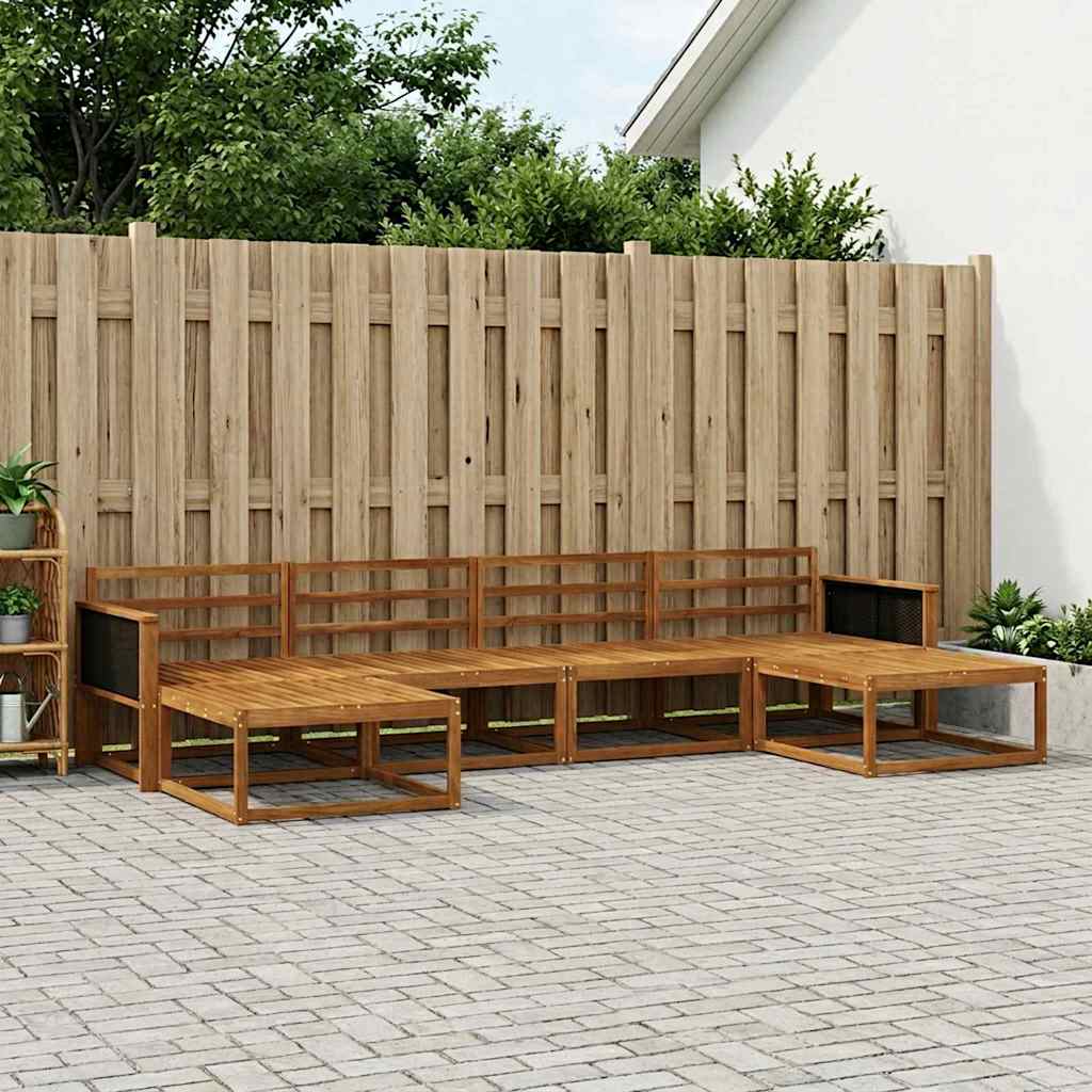 vidaXL Outdoor Sofa Set 6 pcs Natural Solid Acacia Wood