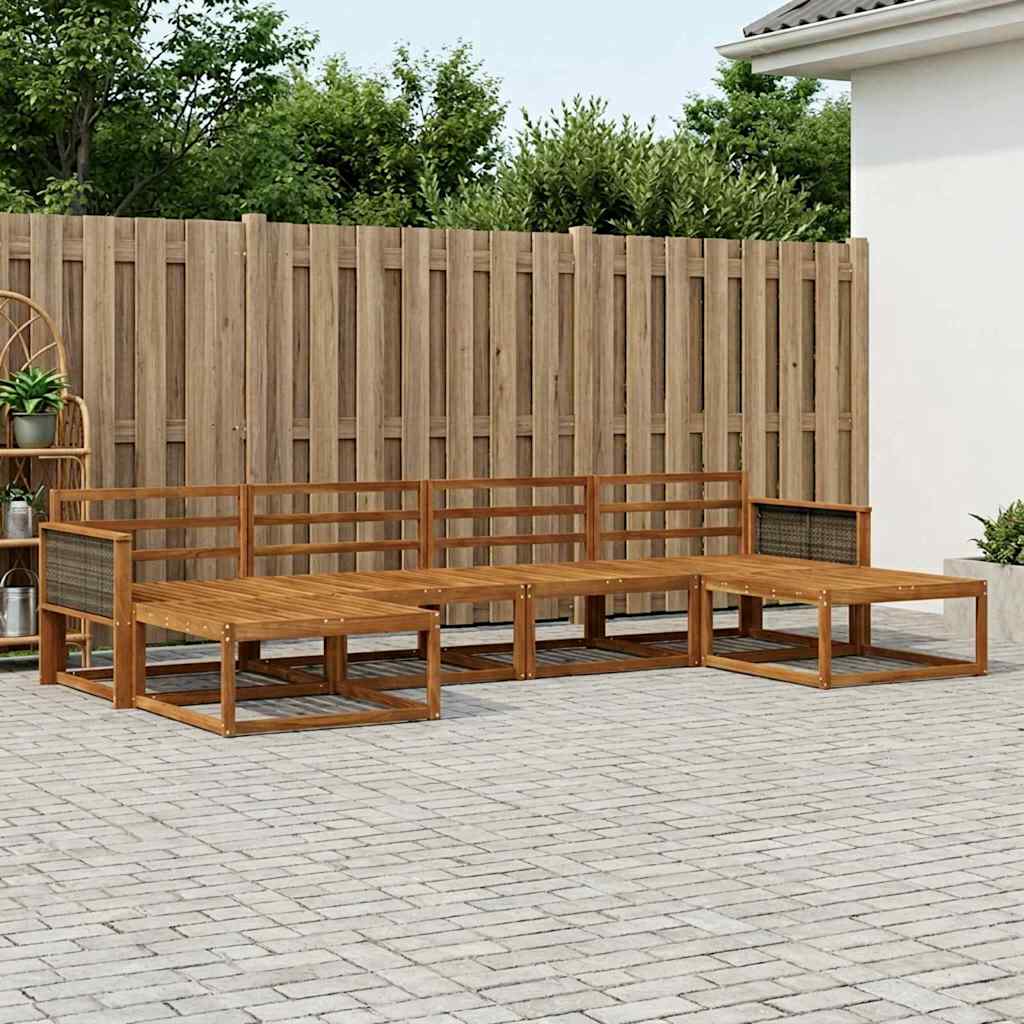 vidaXL Outdoor Sofa Set 6 pcs Natural Solid Acacia Wood