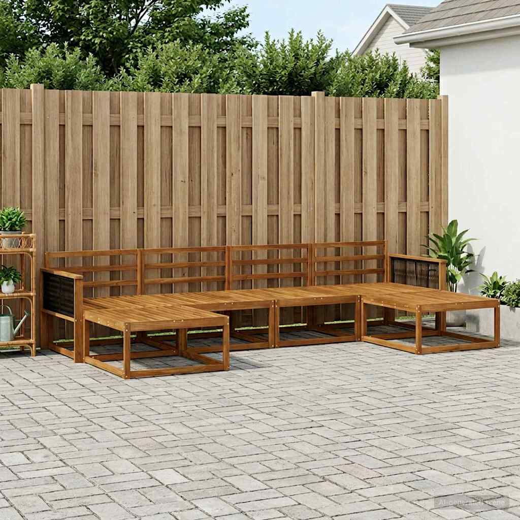 vidaXL Outdoor Sofa Set 6 pcs Natural Solid Acacia Wood