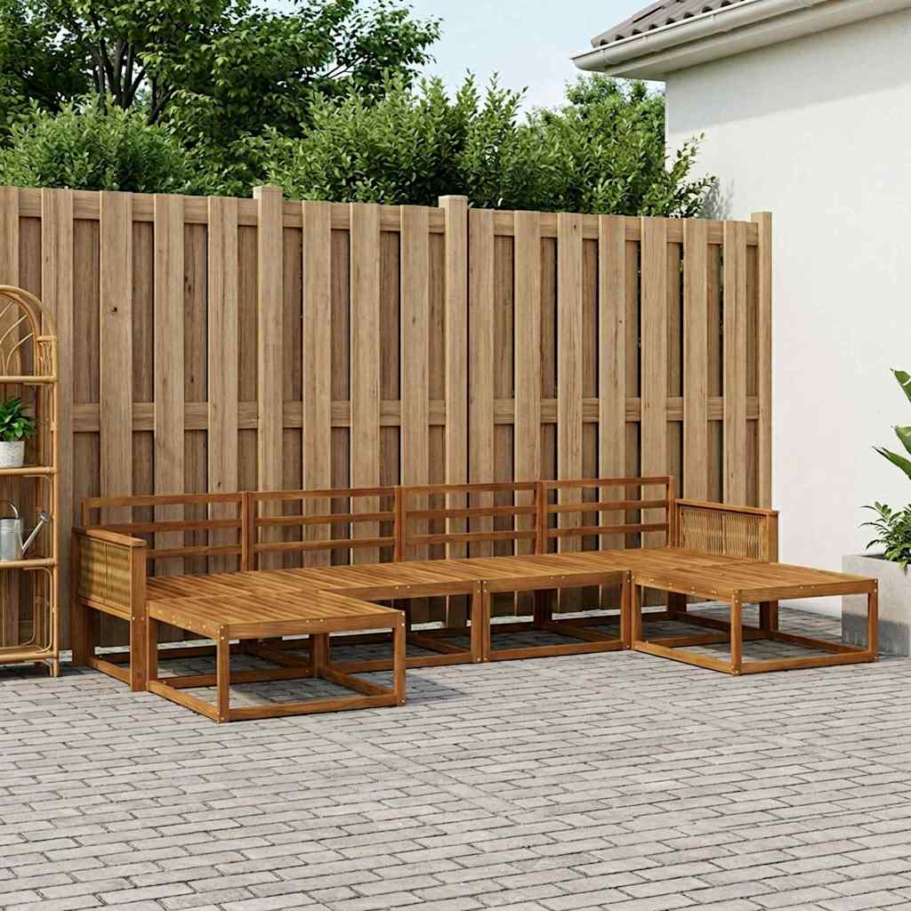 vidaXL Outdoor Sofa Set 6 pcs Natural Solid Acacia Wood