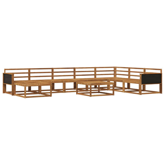 vidaXL Outdoor Sofa Set 9 pcs Natural Solid Acacia Wood