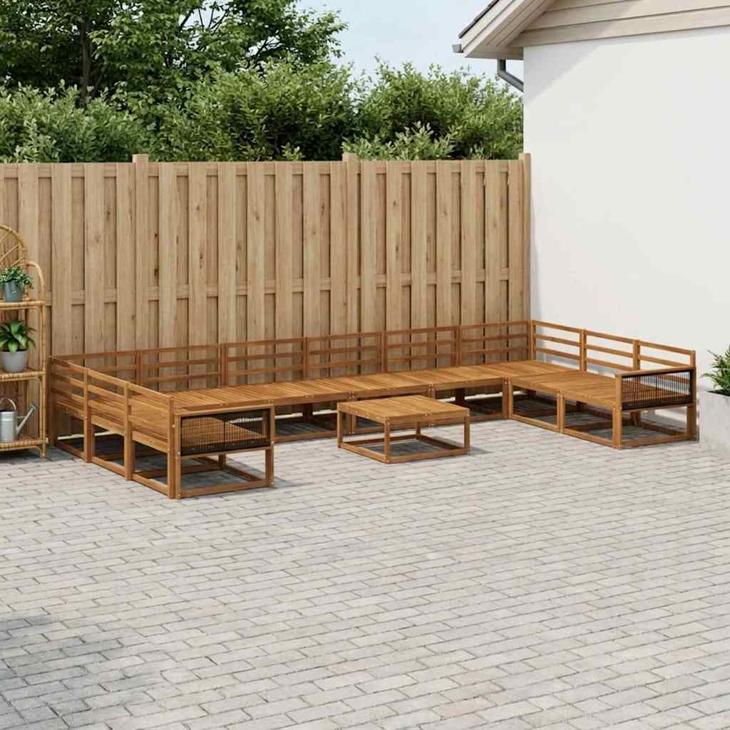 vidaXL Outdoor Sofa Set 11 pcs Natural Solid Acacia Wood