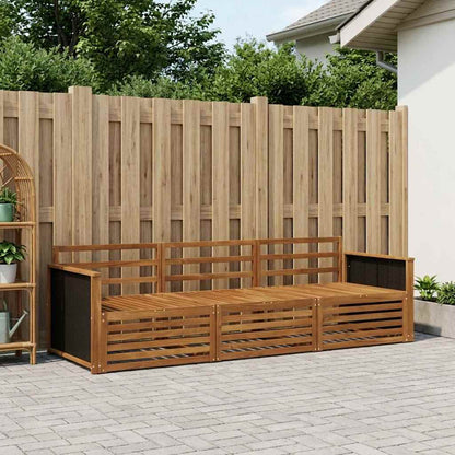 vidaXL Outdoor Sofa Set 3 pcs Natural Solid Acacia Wood