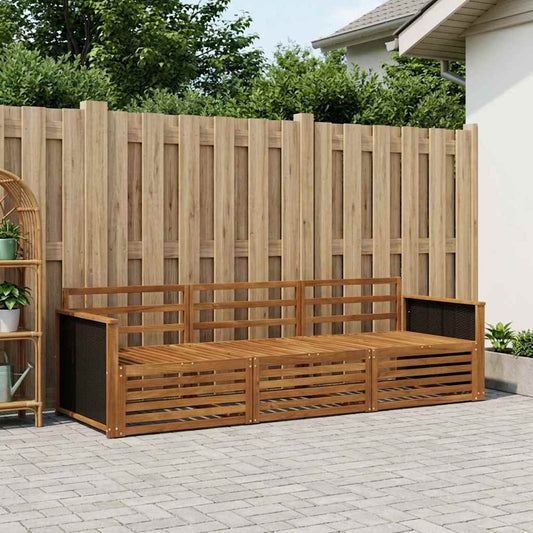 vidaXL Outdoor Sofa Set 3 pcs Natural Solid Acacia Wood