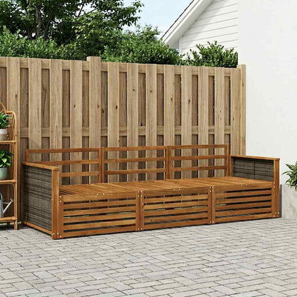 vidaXL Outdoor Sofa Set 3 pcs Natural Solid Acacia Wood