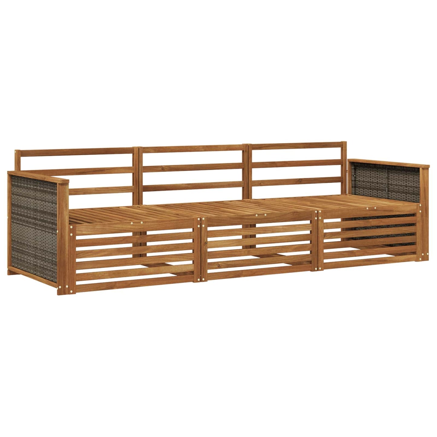 vidaXL Outdoor Sofa Set 3 pcs Natural Solid Acacia Wood