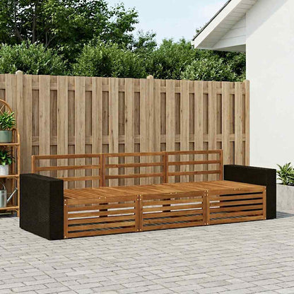 vidaXL Outdoor Sofa Set 3 pcs Natural Solid Acacia Wood