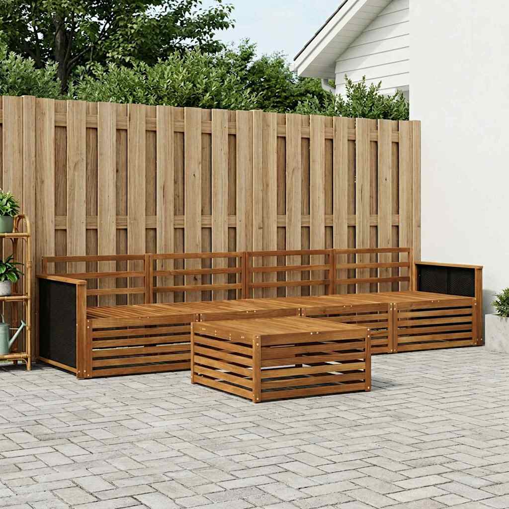 vidaXL Outdoor Sofa Set 5 pcs Natural Solid Acacia Wood