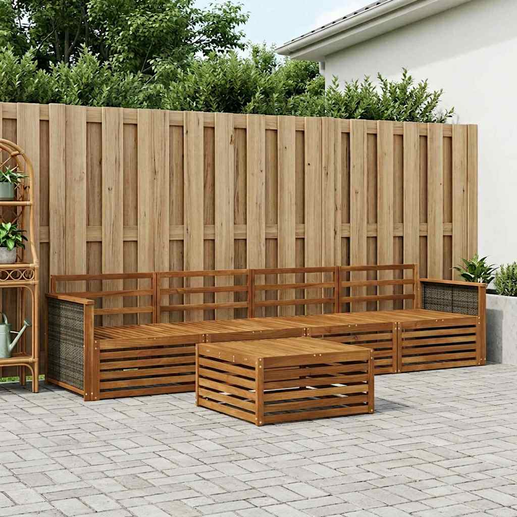 vidaXL Outdoor Sofa Set 5 pcs Natural Solid Acacia Wood