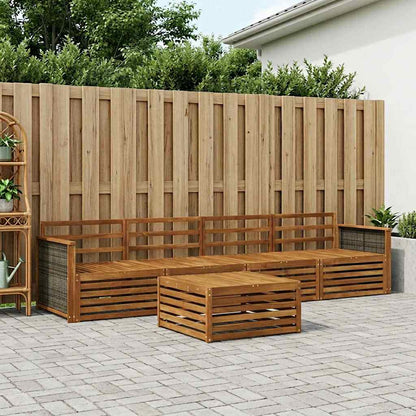 vidaXL Outdoor Sofa Set 5 pcs Natural Solid Acacia Wood
