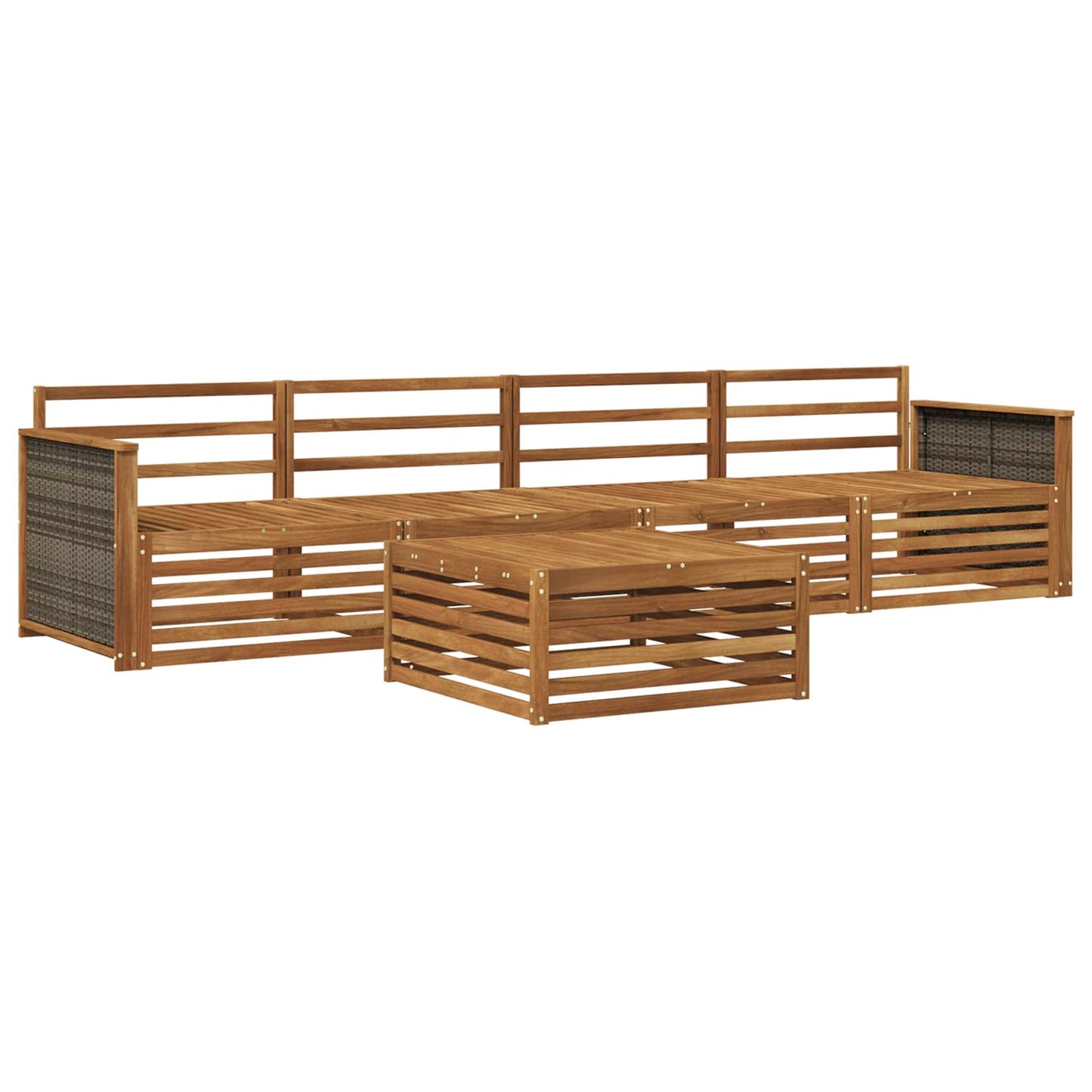 vidaXL Outdoor Sofa Set 5 pcs Natural Solid Acacia Wood