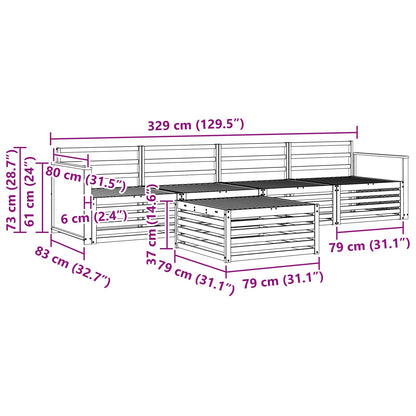 vidaXL Outdoor Sofa Set 5 pcs Natural Solid Acacia Wood