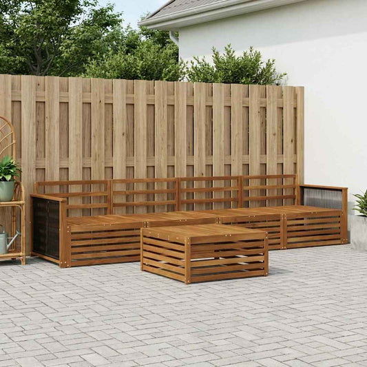 vidaXL Outdoor Sofa Set 5 pcs Natural Solid Acacia Wood